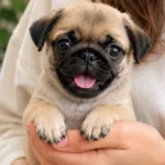 happy pug puppy